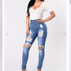 Fashion Nova Say Yes To Distress Jeans